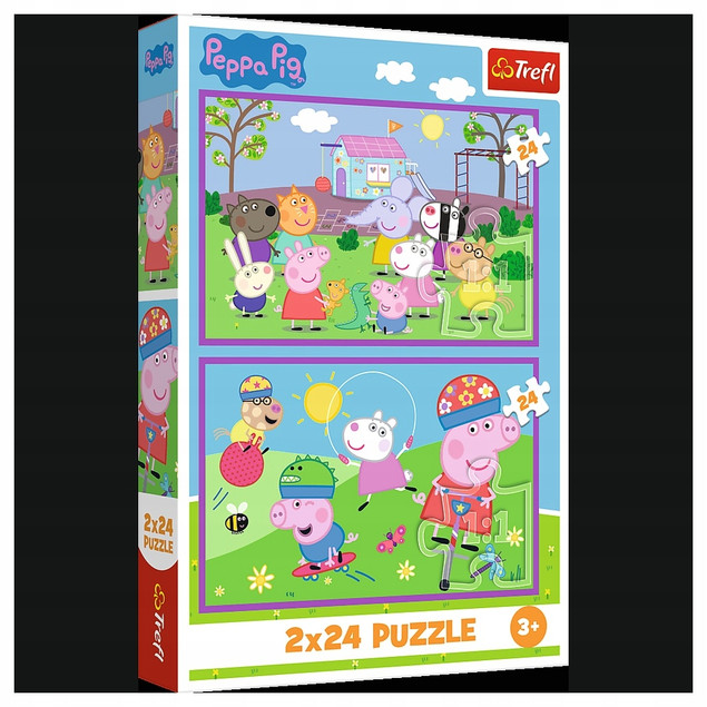 Puzzle Świnka Peppa na placu zabaw 2x24 el. FSC