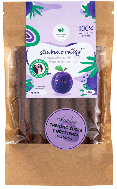 Rollsy ŚLIWKOWE Naturalny Prebiotyk i Źródło Błonnika 50g Naturalnie Zdrowi