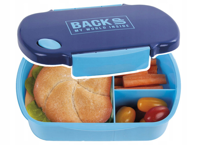 Lunchbox 3‑przegrodowa BPA FREE – BackUp, niebieski