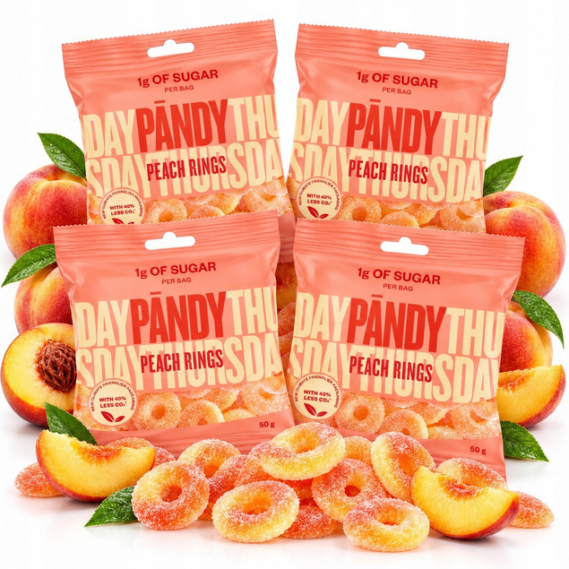 Pandy Żelki Peach Rings 50g x4