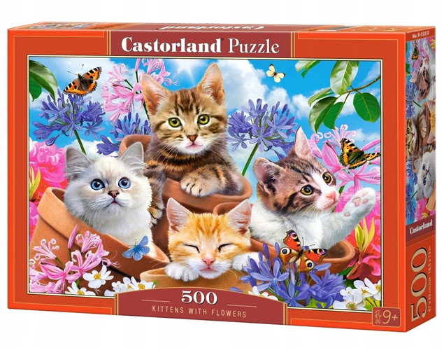 Puzzle 500 elementów Kotki w Kwiatach Castorland