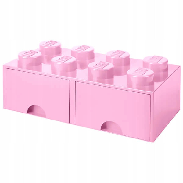 Pojemnik LEGO Klocek z Szufladami 8 Wypustek Jasnoróżowy