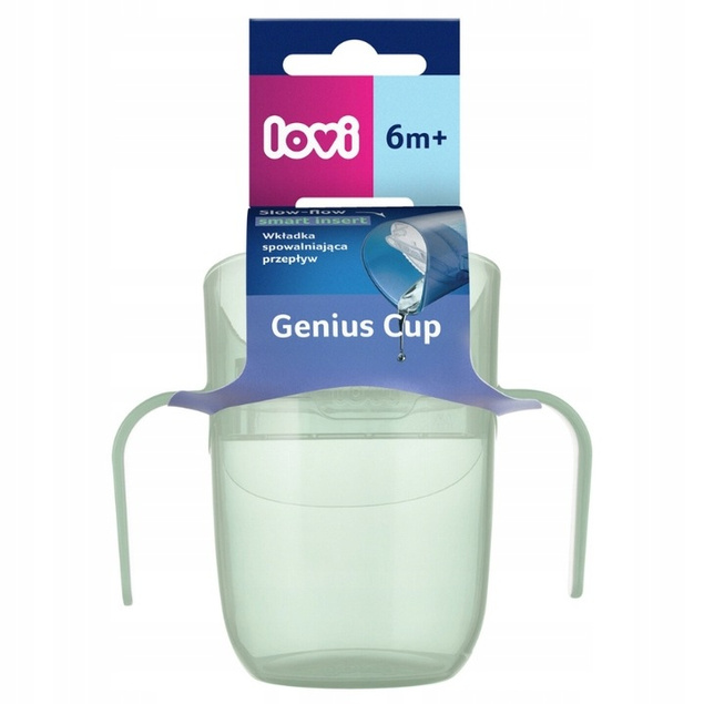 LOVI Kubek TRENINGOWY Genius 150ml z Uchwytami PISTACJOWY 6M+ 35/368_gre
