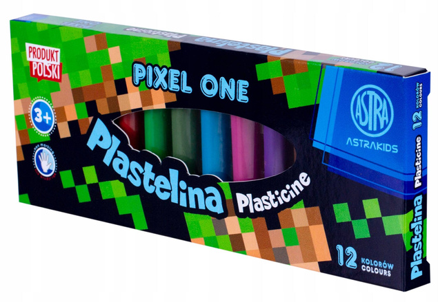 Plastelin Szkolna 12 Kolorów Pixele Game Pixelone Astra