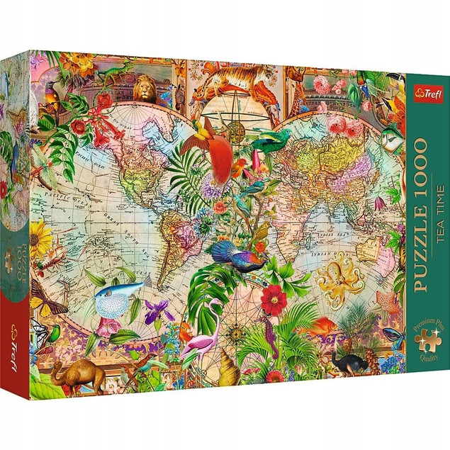 Puzzle Trefl 1000 elementów papier Antyczna mapa świata