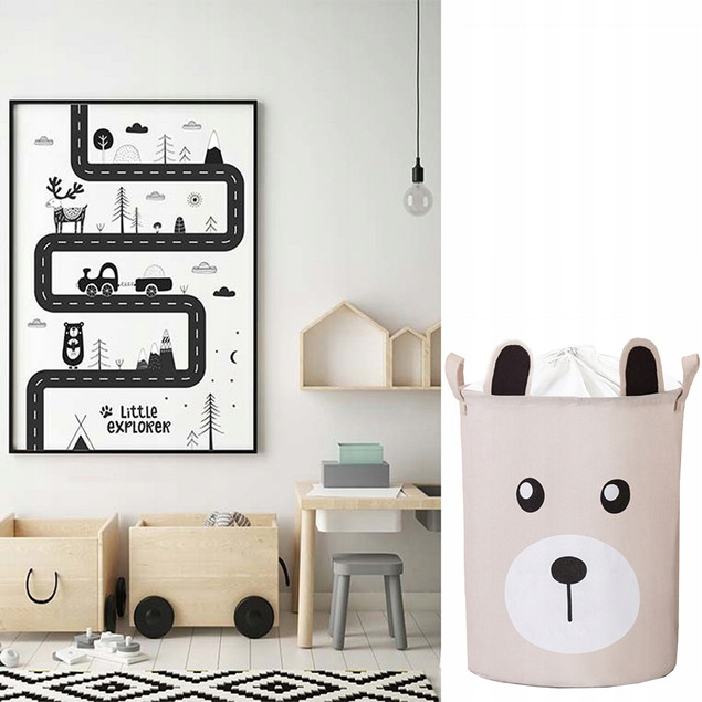Kosz Pojemnik Na Zabawki Zamykany Ze Ściągaczem XL Organizer MIŚ SIPO BT036