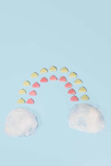 Żelki PANDY Fluffy Clouds Poziomka Zielone Jabłko 50 g bez cukru