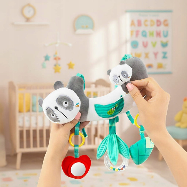 BOCIOLAND Zawieszka Do Wózka Fotelika Łóżeczka MIŚ PANDA Sensoryczna 0M+