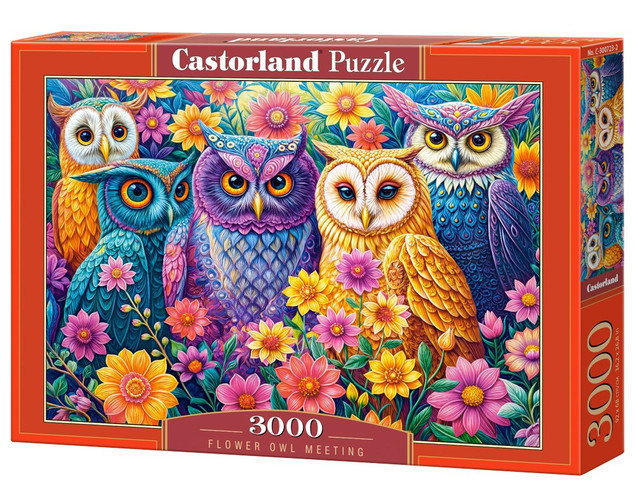 Puzzle 3000 Układanka Kwiaty SOWY Sowa Kolory Ptaki 9+ Castorland