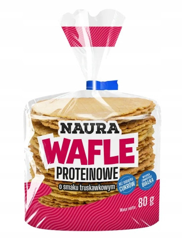NAURA WAFLE PROTEINOWE OWSIANO-PSZENNE TRUSKAWKOWE 80G