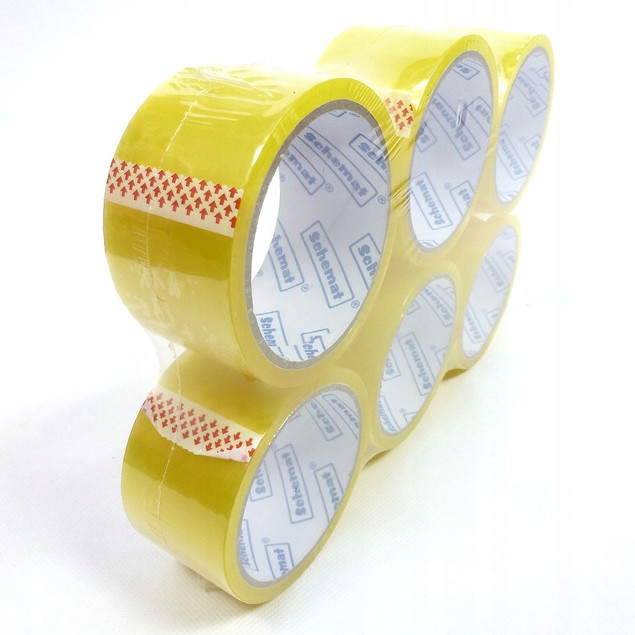 Taśma pakowa bezbarwna 48mm/50m, zestaw 6 sztuk
