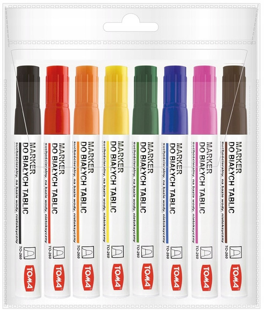 Marker suchościeralny wielokolorowy Toma 8 szt.