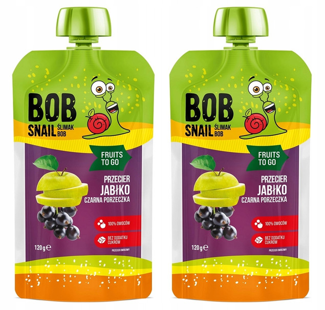 Mus owocowy Bob Snail jabłkowo-porzeczkowy 120g