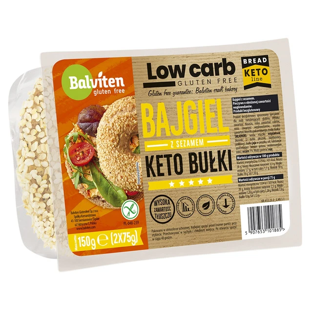 Bułka bezglutenowa Balviten z sezamem niskotłuszczowa 150 g_2