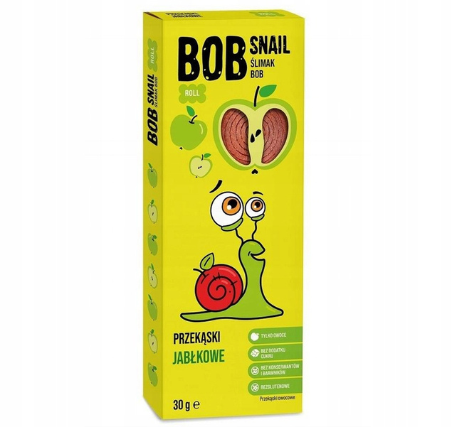 BOB SNAIL Przekąska Owocowa MIX SMAKÓW 30g x 10 Sztuk Bez Cukru i Glutenu