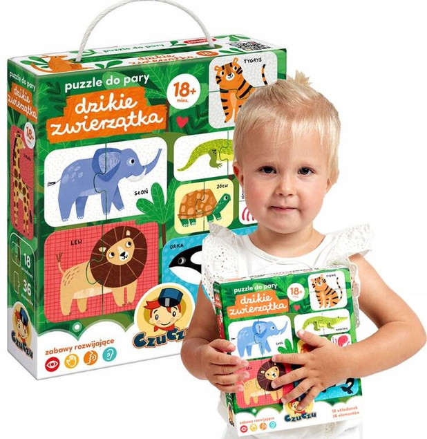 Puzzle Do Pary Dzikie Zwierzęta 18m+ CzuCzu