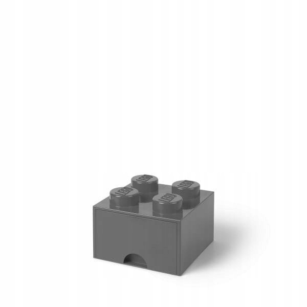 LEGO® Pojemnik Klocek z Szufladą Czwórka Szary – Organizer