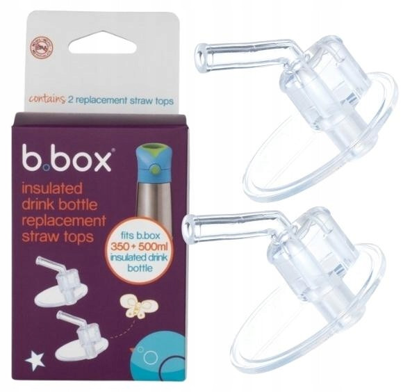 B.BOX Ustniki Zapasowe Silikonowe ze Słomką do Bidonów Termicznych 350ml/500ml (2 szt.)