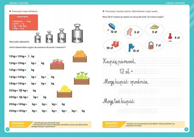 Elementarz Matematyka Kolorowe Ilustracje Nauka Liczenie TW Greg