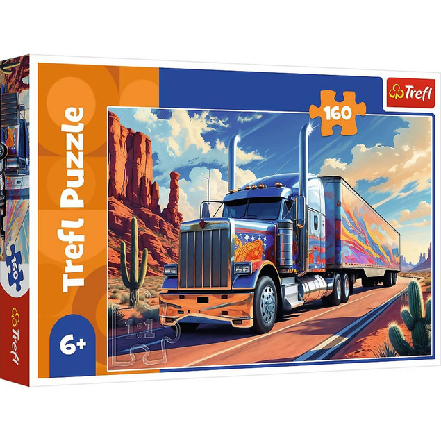 Puzzle 160 elementów ciężarówka w trasie Trefl