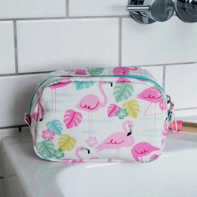 Kosmetyczka mini, Flamingo Bay, Rex London - otwarte wnętrze