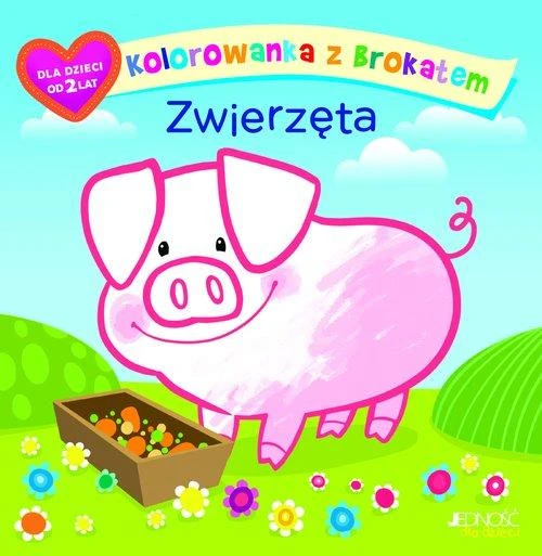 Wnętrze kolorowanki z brokatem Zwierzęta Oli Makowskiej