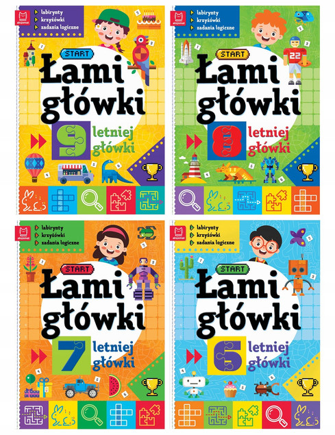 Zestaw Książek Łamigłówki Aksjomat – Labirynty, Krzyżówki, Zadania Logiczne