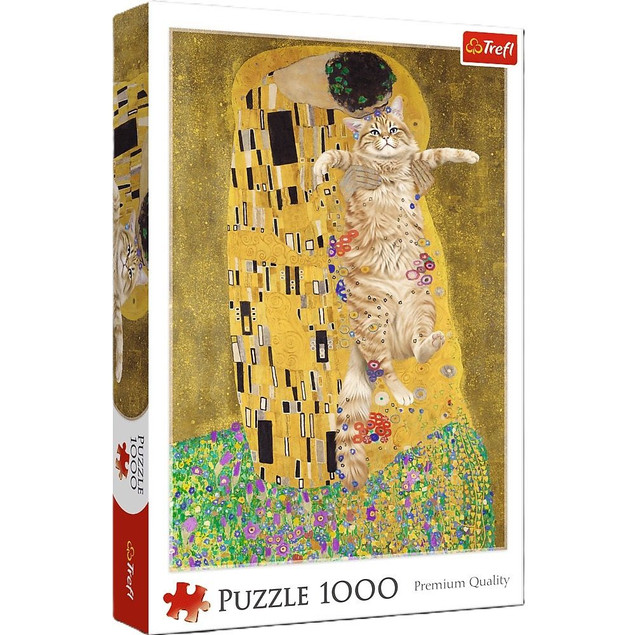 Trefl Puzzle 1000 elementów Purrfecyjny Pocałunek Koci Klimt