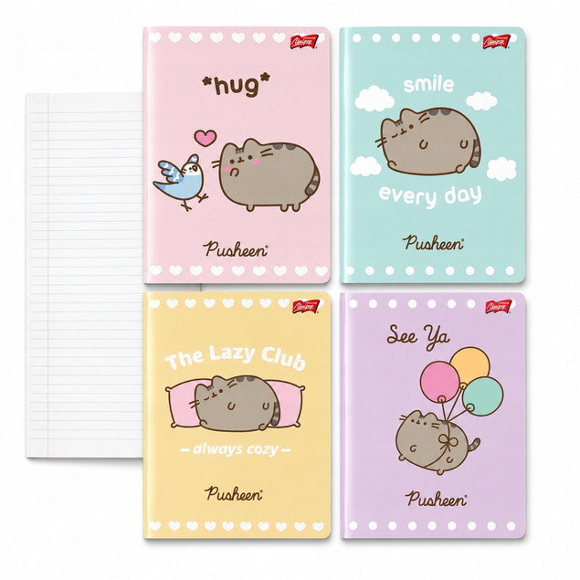 Zestaw 4 zeszytów A5 w linię 32 kartki UNIPAP Pusheen