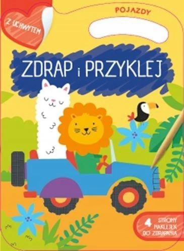 Zdrapywanki z rączką - Zdrap i przyklej. Pojazdy