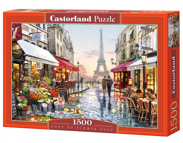 Puzzle 1500 OBRAZ MIASTO PARYŻ KWIATY Castorland 