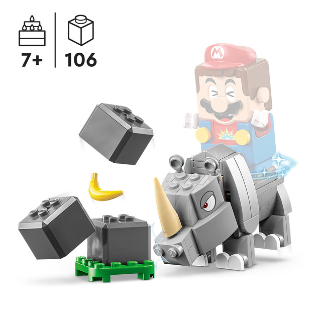 LEGO Super Mario Nosorożec Rambi Zestaw Rozszerzający 106el. 7+ 71420 OUTLET