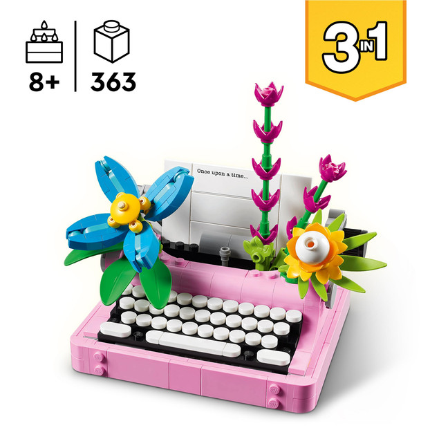LEGO 31169 Creator 3w1 Maszyna do pisania z kwiatami 8+ (363 klocki)