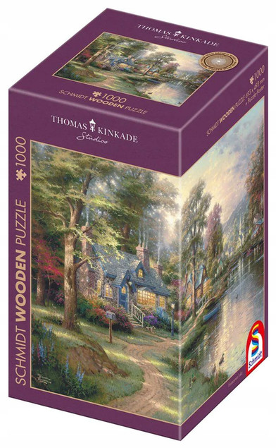 Schmidt Puzzle Drewniane 1000 el. THOMAS KINKADE Miasteczko nad Rzeką