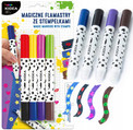 KIDEA Magiczne Flamastry Ze Stempelkami Mazaki Dla Dzieci 8 Kolorów