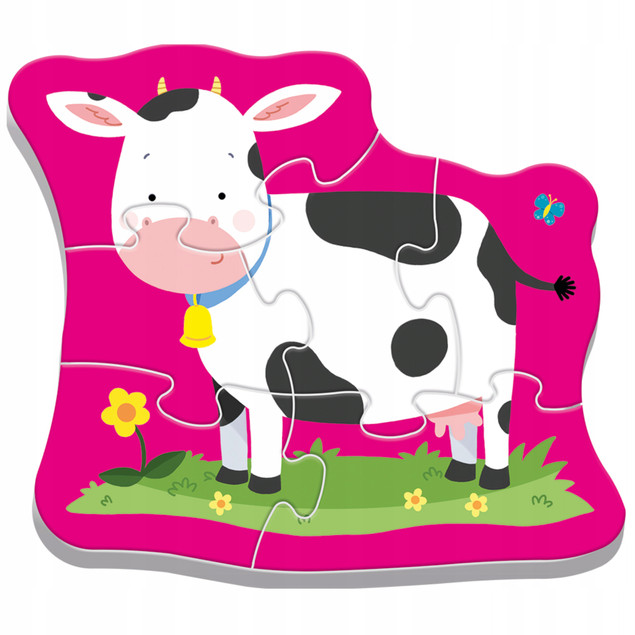 Puzzle Baby Zwierzątka na Wsi Układanka dla Malucha Gruby Karton 2+