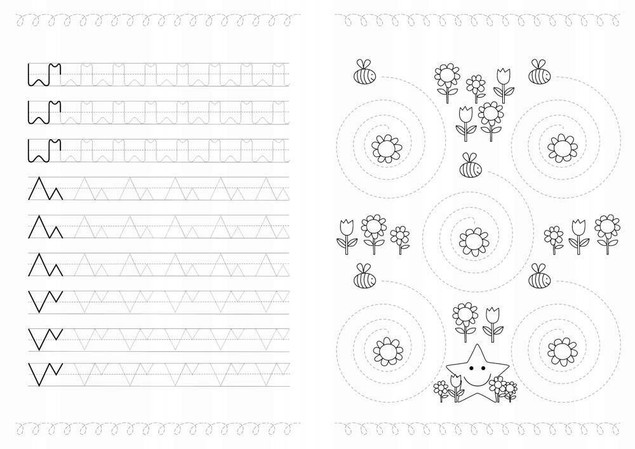 Ćwicz rękę Nauka kaligrafii. Wesołe szlaczki