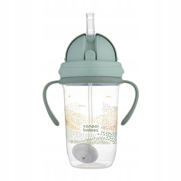 CANPOL Innowacyjny Kubek Niekapek z Rurką Słomką i Odważnikiem 270ml 56/620