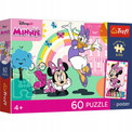 Trefl Puzzle 60 el. Minnie: Uśmiech Minnie z Unikalnym Plakatem