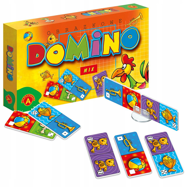 DOMINO OBRAZKOWE Mix Gra Logiczna 5+ Alexander 0202