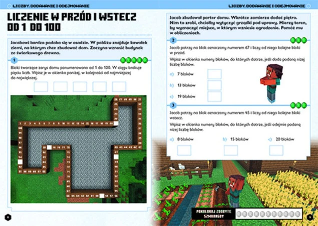 Minecraft Matematyka Megazadania 8+ przykładowe strony