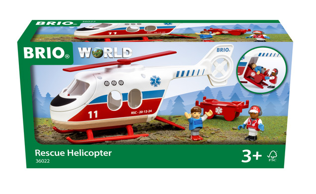Helikopter ratunkowy Brio wielokolorowy z figurkami i noszami