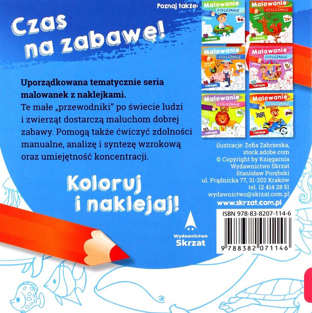 Malowanie Doklejanie Zwierzęta Wodne 16 Naklejek 3+ Skrzat