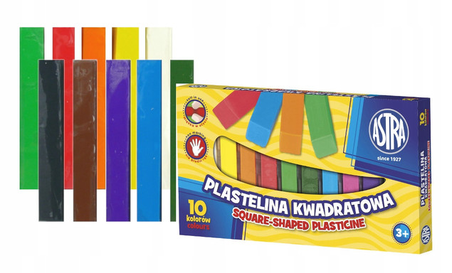 Plastelina 10kol kwadratowa ASTRA