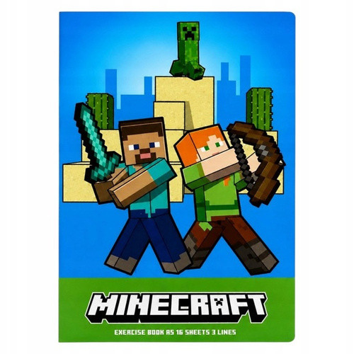 Zeszyt A5 Minecraft Astra – 16 kartek, trójlinie
