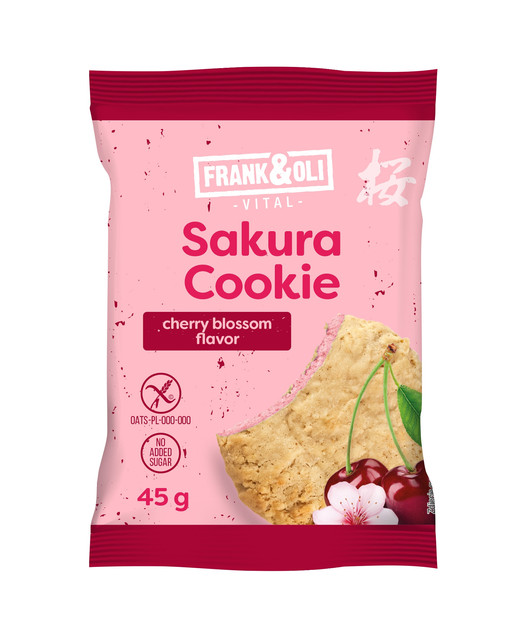 FRANK&OLI Ciastko Sakura Cookie Kwiat Wiśni Japońskiej Bezglutenowe 45g