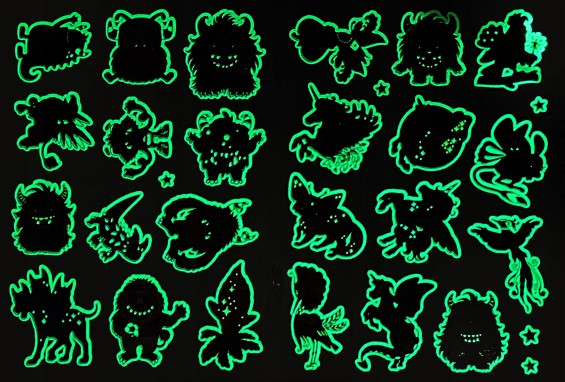 Kolorowanka z tatuażami fluo Magiczne stworki