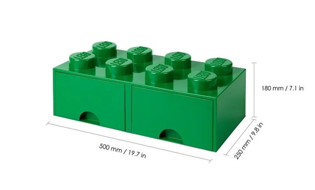 LEGO Pojemnik na Klocki z Szufladami 4x2 Zielony 40061734