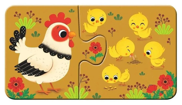 RAVENSBURGER Moje pierwsze puzzle Zwierzęta i młode 9x2 elementy