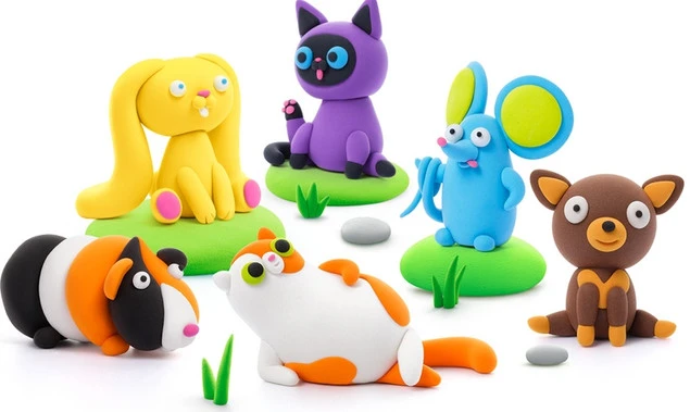 Masa plastyczna HEY CLAY - zestaw puchate zwierzęta 15 tubek + aplikacja_2